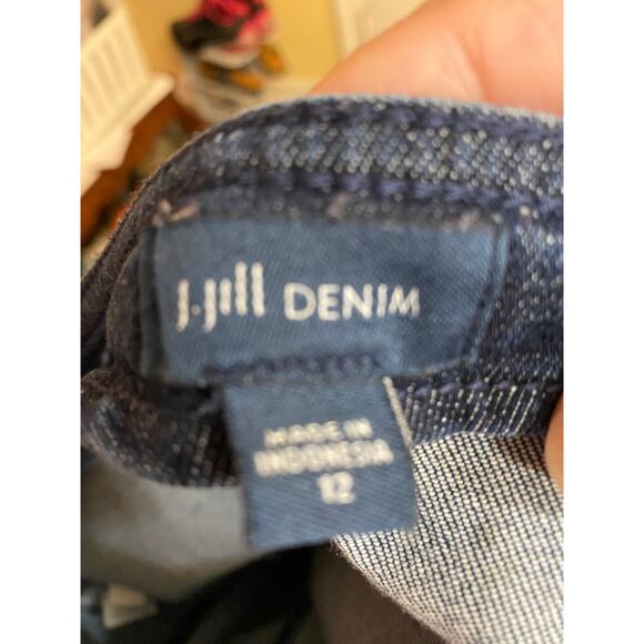 J Jill Denim Skirt Womens Size 12 Dark Wash Straight Knee Length - Picture 5 of 6